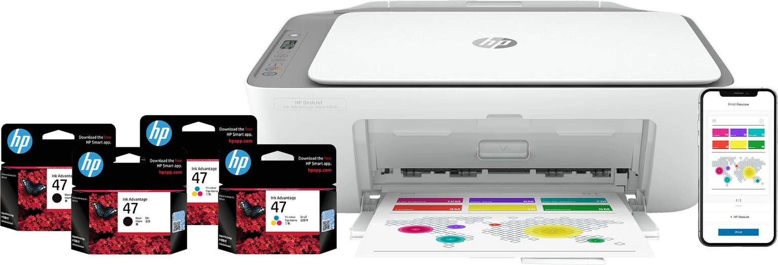 HP DeskJet Ultra 4826 All-in-One Wireless Color Inkjet Printer
