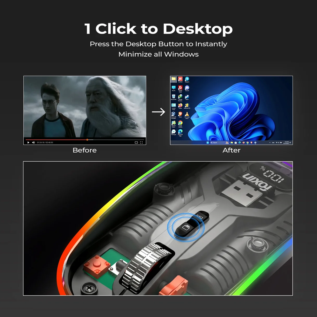 Foxin-Neonview - Wireless Mouse thumb 3
