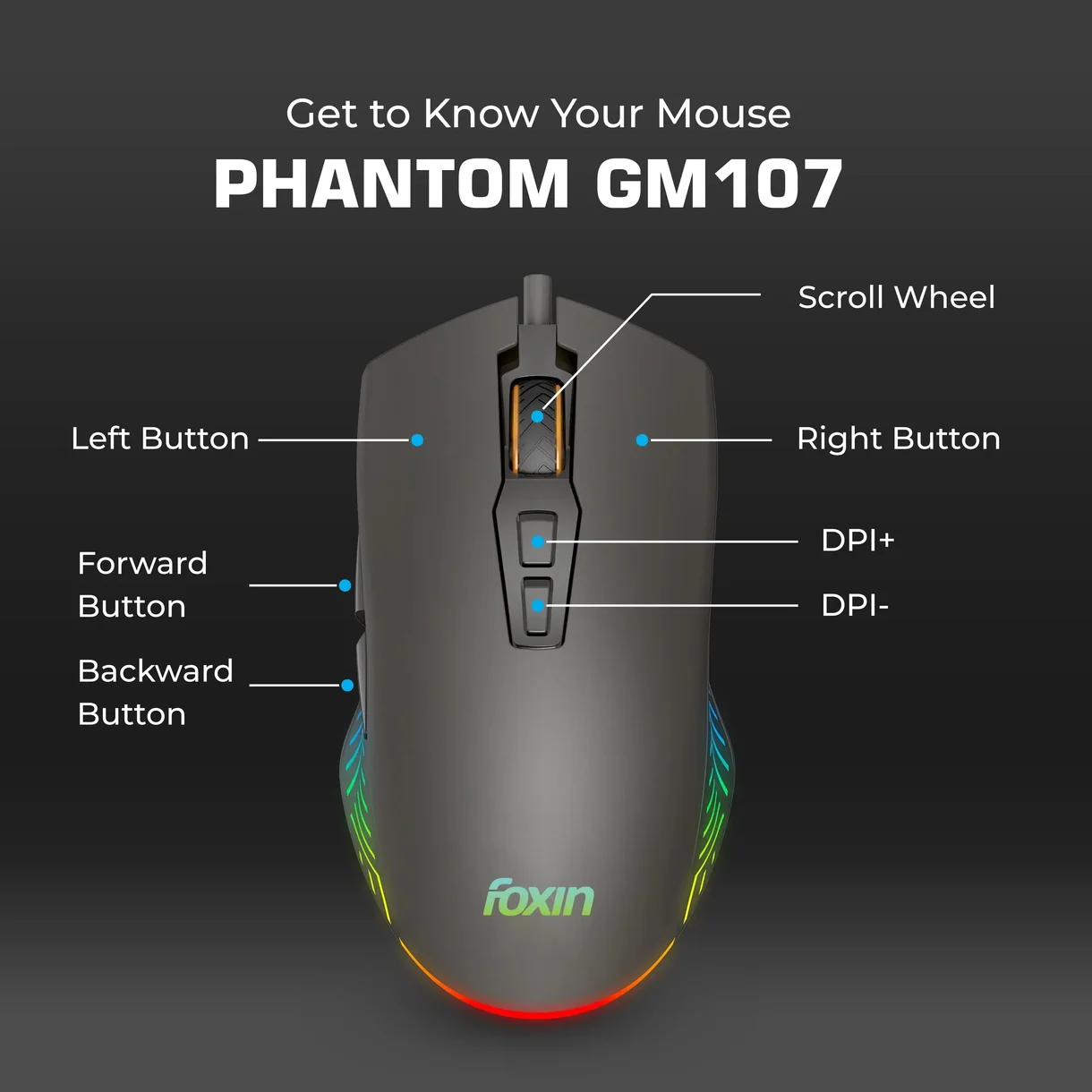 Phantom GM 107 USB Wired Gaming Mouse thumb 3