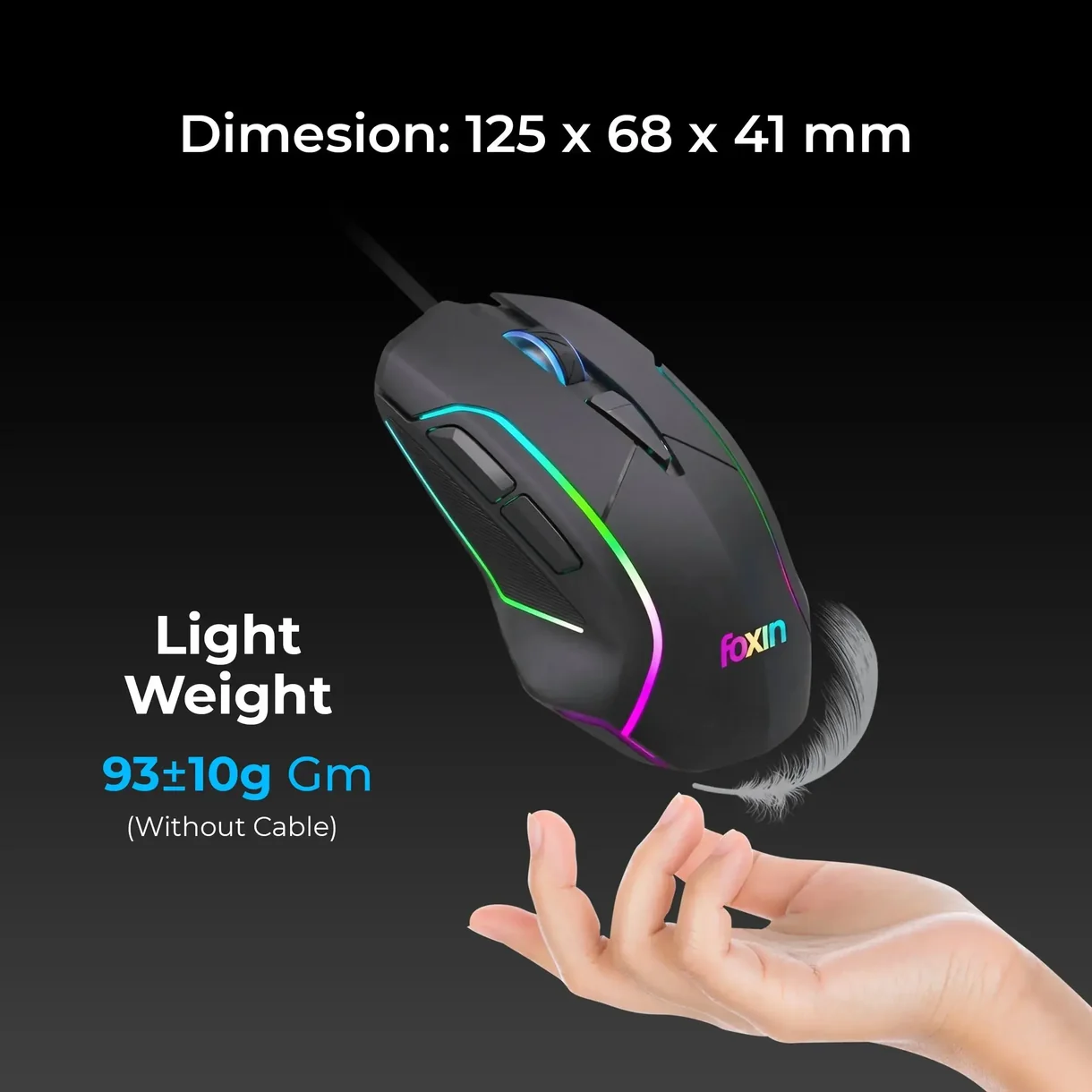 foxin Phantom GM 105 USB Wired Gaming Mouse thumb 6