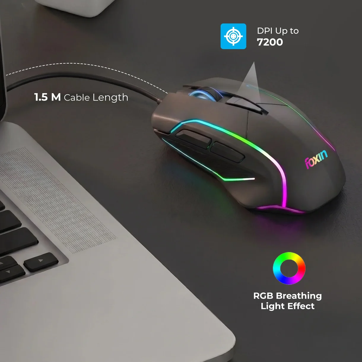 foxin Phantom GM 105 USB Wired Gaming Mouse thumb 3