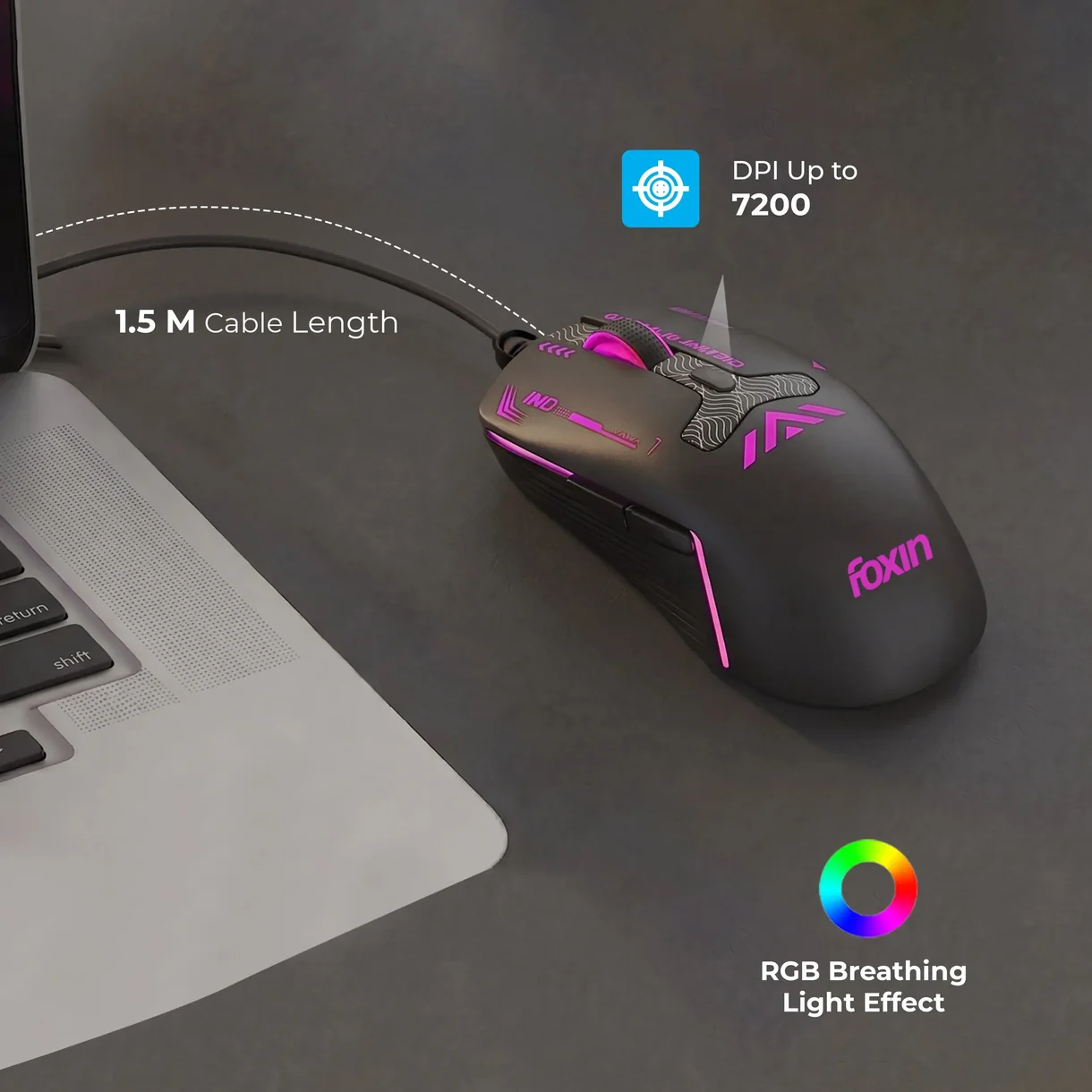 foxin-Phantom GM 104 USB Wired Gaming Mouse thumb 3