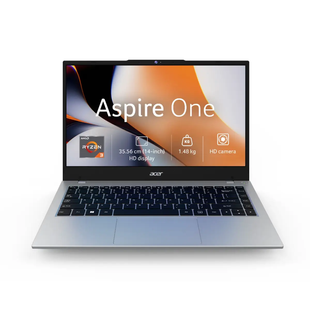 Acer, Aspire One, AMD Ryzen 3 7320U, 8GB RAM, 256 GB SSD, 14" ( 35.56 cm) HD Display, Windows 11 Home, Silver, 1.48 kg…